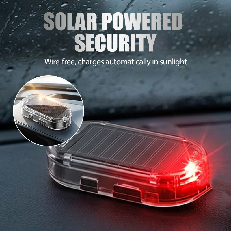 🥳2026 VARMT SALG 🚗🌞 Solcelledrevet billys mot tyveri – solcelledrevet + USB-ladet, blinker automatisk om natten. Realistisk LED-lys etterligner aktiv alarm – avskrekker tyver uten kabling. Varmebestandig, festes og kjøres! 🛡️💡
