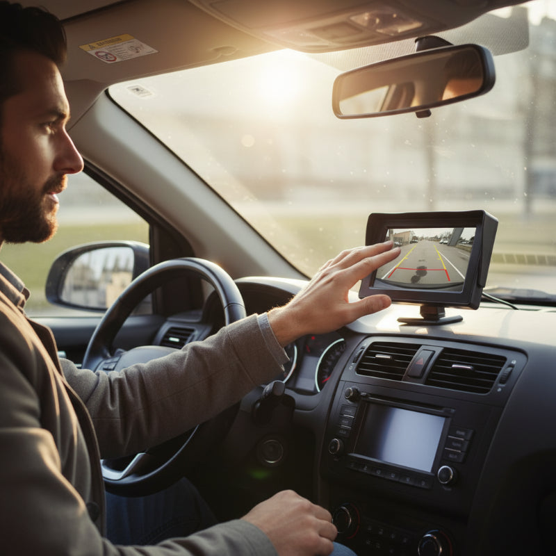 Én skjerm, to visninger. 🚗✨ HD-underholdningsskjerm i bilen din. 🎬📱