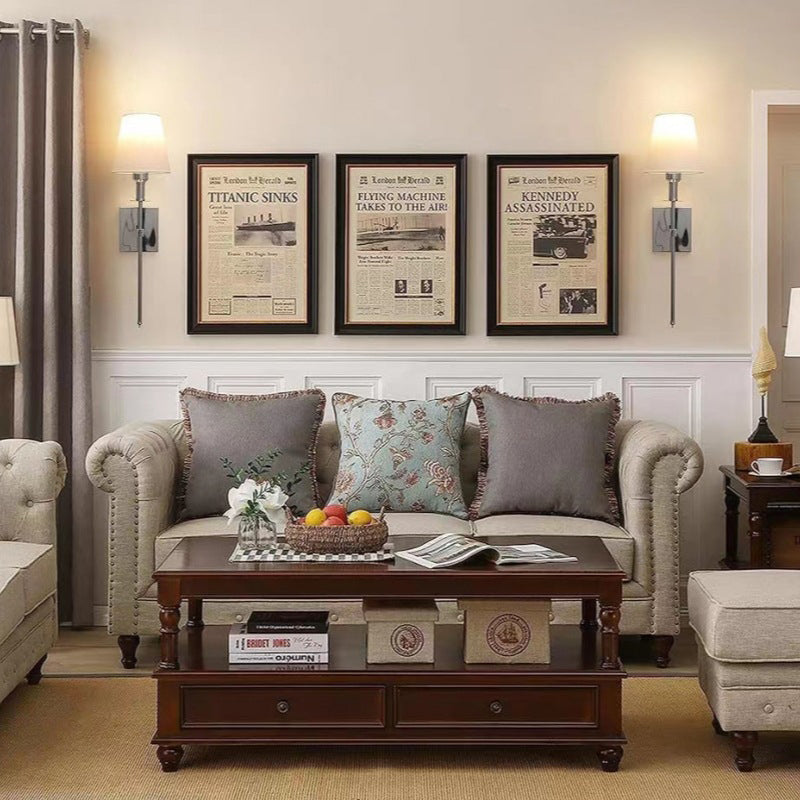 Klassisk vegglampe med lampeskjerm i stoff