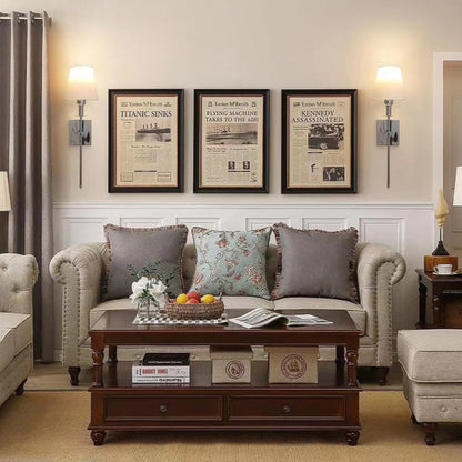 Klassisk vegglampe med lampeskjerm i stoff