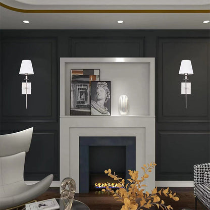 Klassisk vegglampe med lampeskjerm i stoff