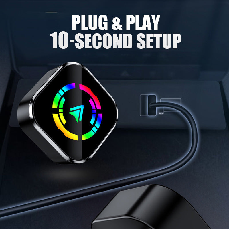 2-i-1 trådløs adapter for iPhone og Android Auto