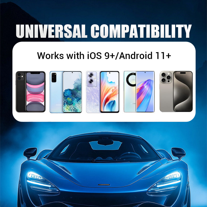 2-i-1 trådløs adapter for iPhone og Android Auto