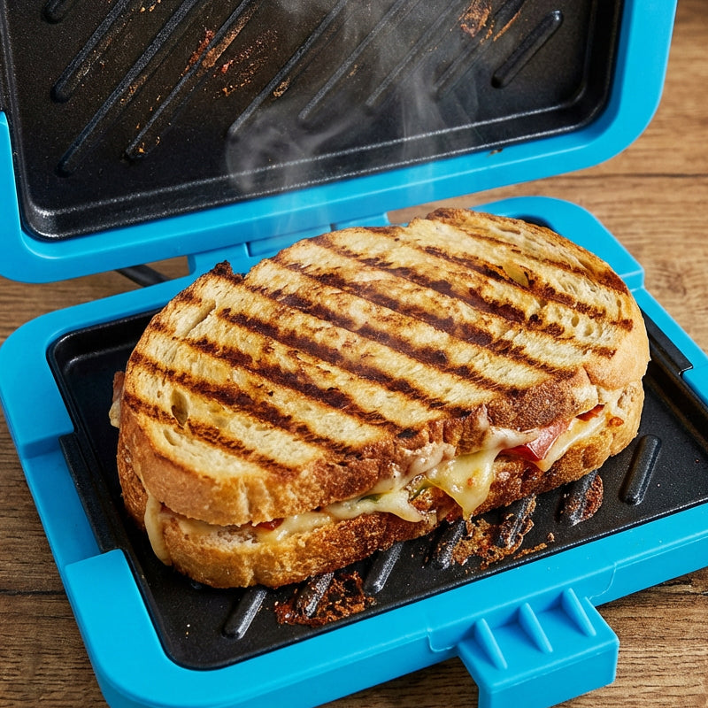 Mikrobølgeovn, brødrister og sandwichmaskin