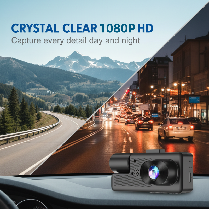🔥 48 % rabatt 🚗 3-kanals Full HD 1080P dashbordkamera med Wi-Fi