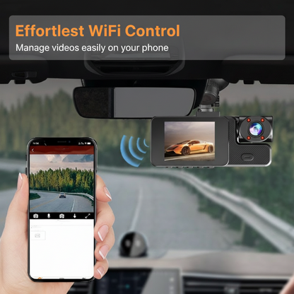 🔥 48 % rabatt 🚗 3-kanals Full HD 1080P dashbordkamera med Wi-Fi
