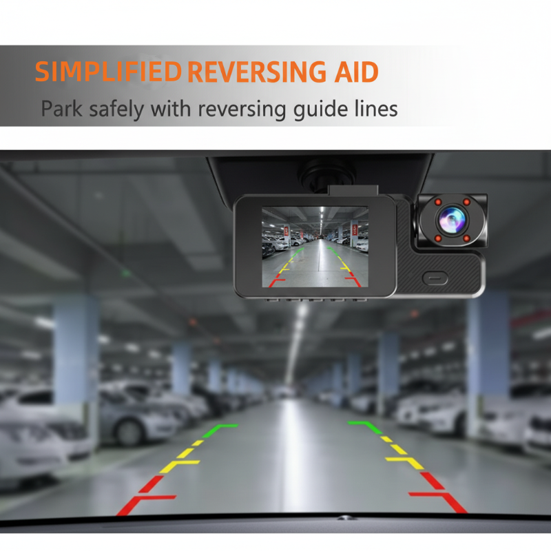 🔥 48 % rabatt 🚗 3-kanals Full HD 1080P dashbordkamera med Wi-Fi