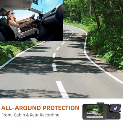 🔥 48 % rabatt 🚗 3-kanals Full HD 1080P dashbordkamera med Wi-Fi
