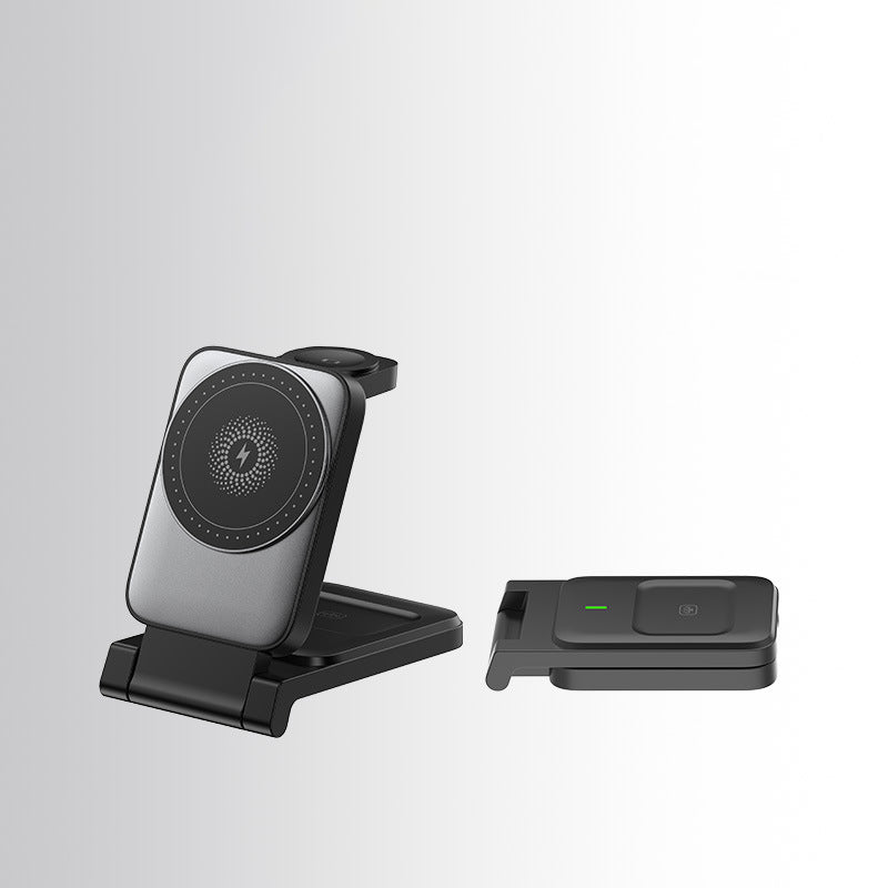 3-i-1 sammenleggbar magnetisk trådløs lader