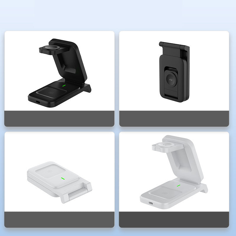 3-i-1 sammenleggbar magnetisk trådløs lader