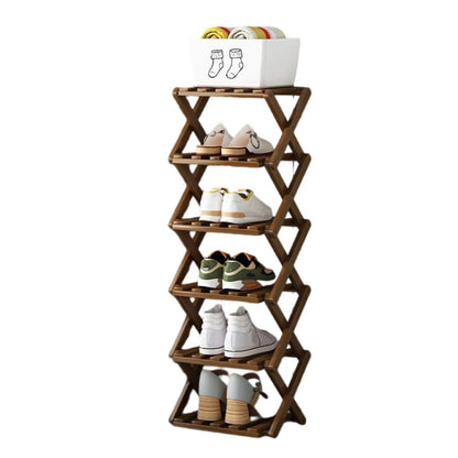 Holdbart sammenleggbart skostativ i bambus