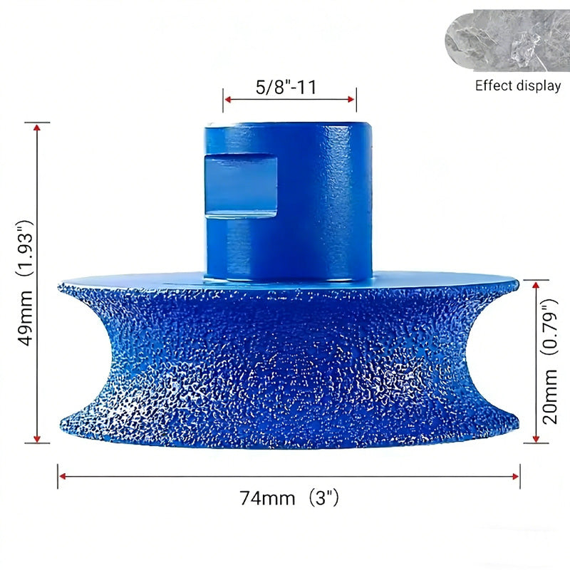 Konkav kantslipeskive for stein
