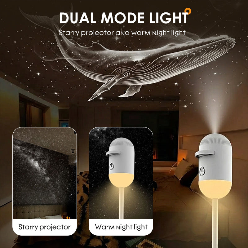🔭 Få 48 % rabatt nå! 🌌 2-i-1 stjernehimmelprojektor og nattlys – to moduser, utskiftbar film, USB-drevet – Skap en fredelig natt og et drømmeaktig rom 🛌