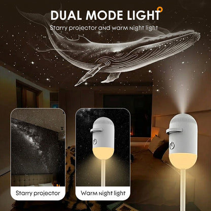 🔭 Få 48 % rabatt nå! 🌌 2-i-1 stjernehimmelprojektor og nattlys – to moduser, utskiftbar film, USB-drevet – Skap en fredelig natt og et drømmeaktig rom 🛌