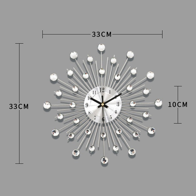 ✨🕰️ Kreativ veggklokke med strass – Stille, minimalistisk luksus for stue, spisestue og gang! 💎🏡