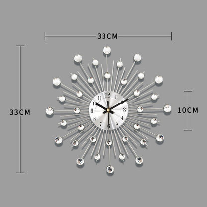 ✨🕰️ Kreativ veggklokke med strass – Stille, minimalistisk luksus for stue, spisestue og gang! 💎🏡
