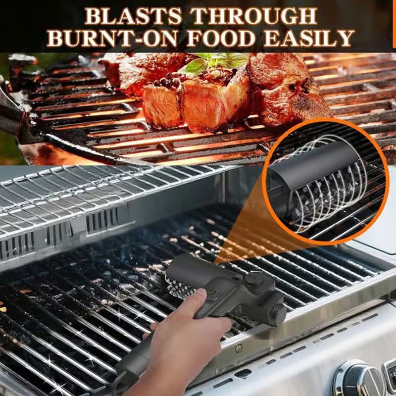 🔥48 % RABATT NÅ! 🍖 Trådløs elektrisk grillbørste – Dyp rengjøring, langt håndtak og oppladbar 🔋