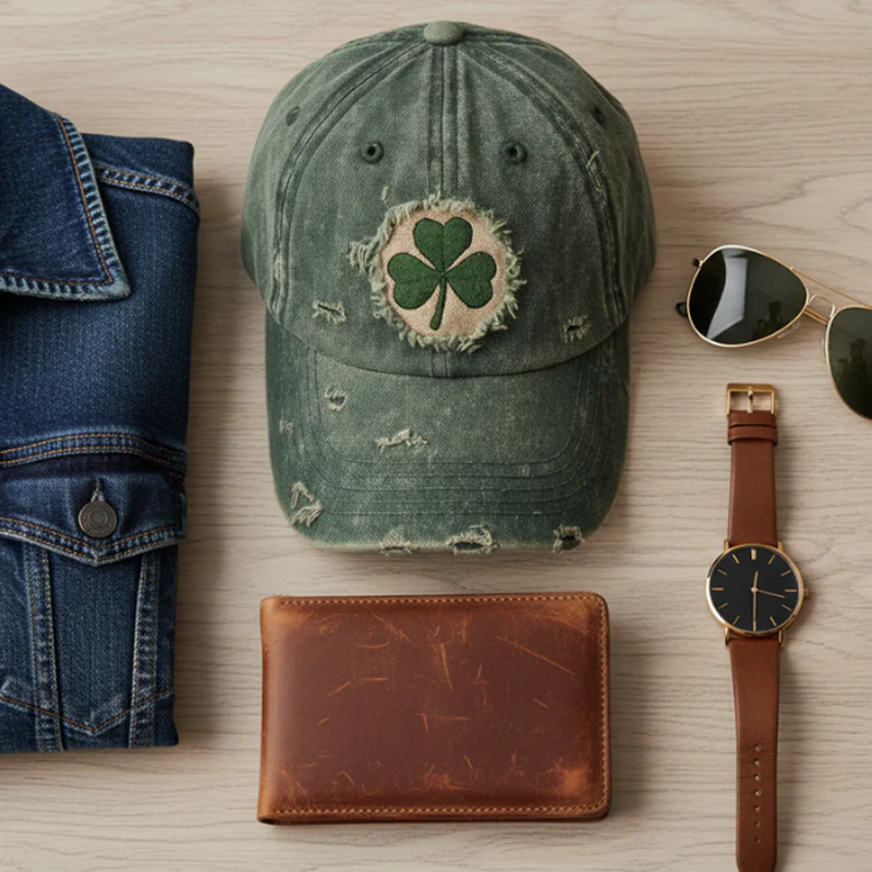Vintage Distressed Shamrock baseballcaps