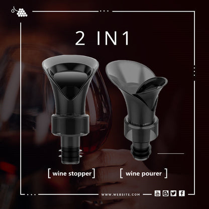 🍷 2-i-1 Vinbesparer – Vakuumpumpe og forsegler, Bevarer friskhet og aroma ✨