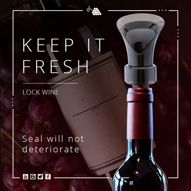 🍷 2-i-1 Vinbesparer – Vakuumpumpe og forsegler, Bevarer friskhet og aroma ✨
