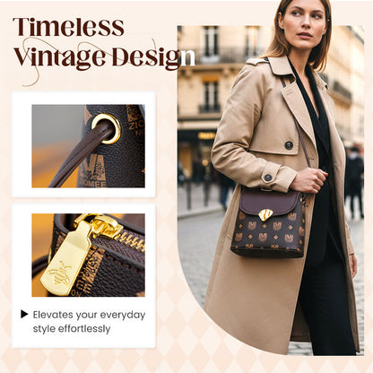 Crossbody-veske med monogrammønster for kvinner