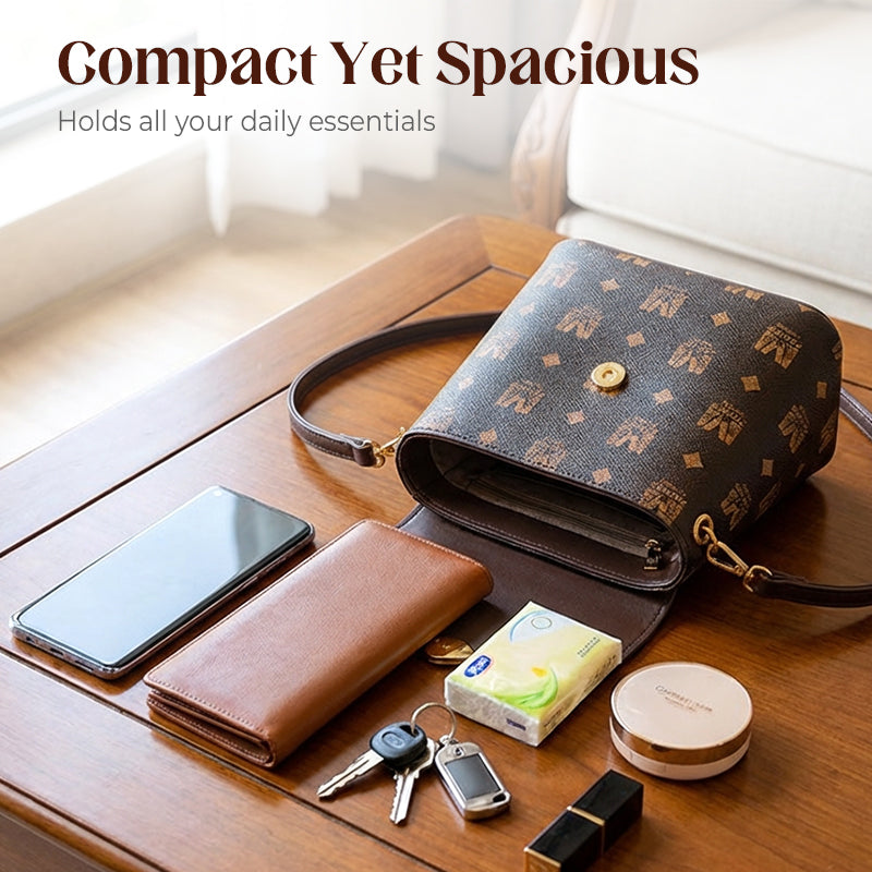 Crossbody-veske med monogrammønster for kvinner