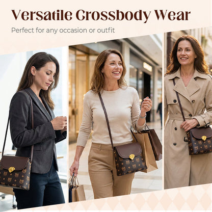 Crossbody-veske med monogrammønster for kvinner