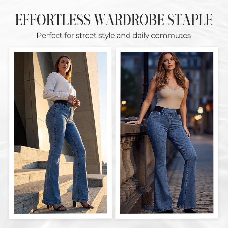 📢📢48 % RABATT!!⏰Damejeans med høy midje og stretch, flare
