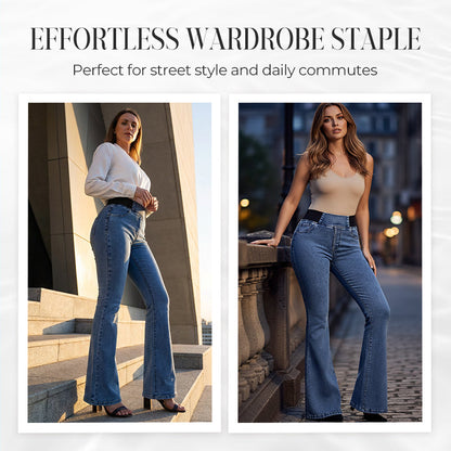 📢📢48 % RABATT!!⏰Damejeans med høy midje og stretch, flare