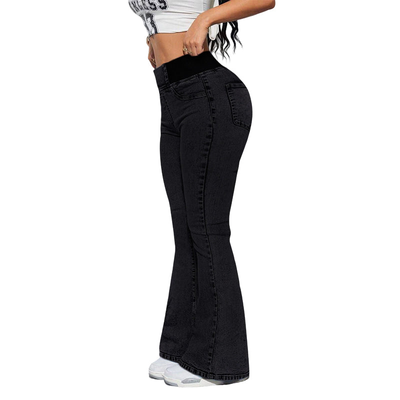 📢📢48 % RABATT!!⏰Damejeans med høy midje og stretch, flare