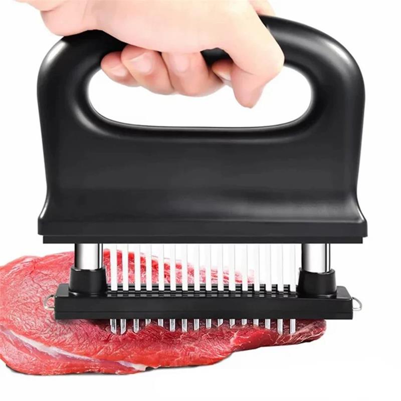 📢 48 % RABATT!! 🎉 Kjøttmørner med 48 kniver i rustfritt stål – Mørner på sekunder, oppvaskmaskinsikker og sikkert oppbevaringsdeksel inkludert! 🔪