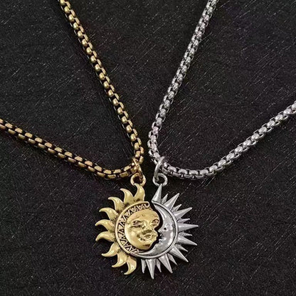 Sol- og måneanheng halskjede-sett