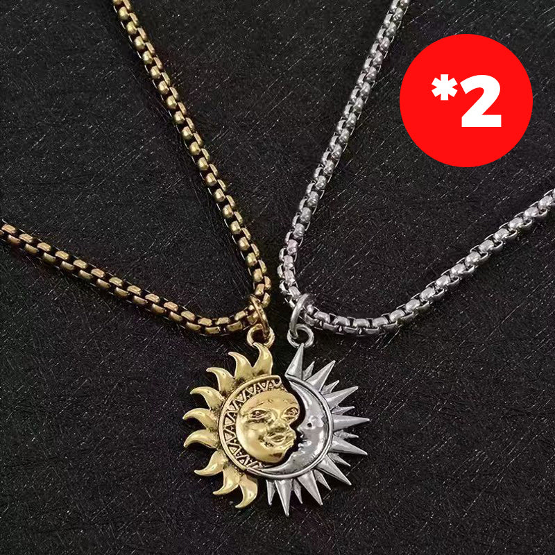 Sol- og måneanheng halskjede-sett