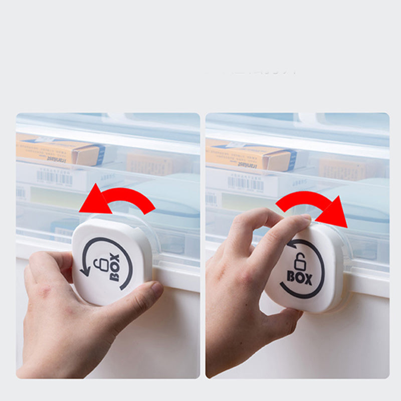 🎉48 % RABATT! 💊 Medisinboks med stor kapasitet i flere etasjer – vri-og-lås, smart organisering i tre etasjer! 🔒✨