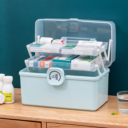 🎉48 % RABATT! 💊 Medisinboks med stor kapasitet i flere etasjer – vri-og-lås, smart organisering i tre etasjer! 🔒✨