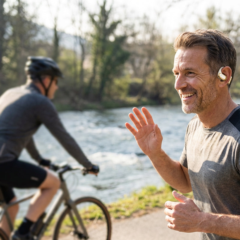 ⏳Begrenset tilbud!🎧 Åpne hodetelefoner med 72 timers batterilevetid, sikker passform for trening og pendling ✨