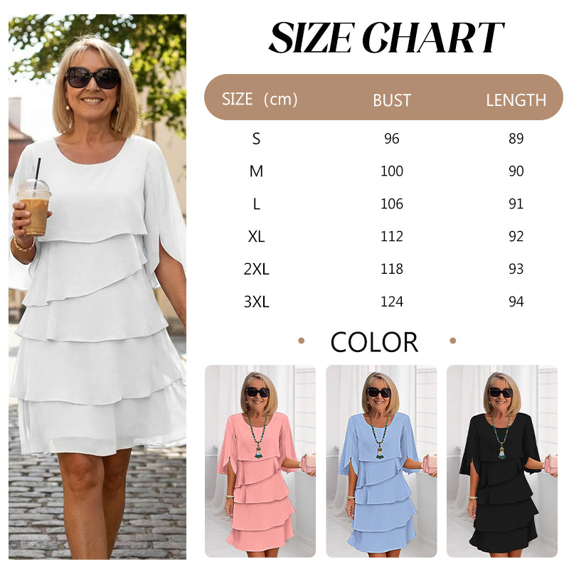 🎁48 % RABATT! Elegant kjole med lagdelte volanger på ermene for kvinner – uanstrengt stil for enhver anledning 💃