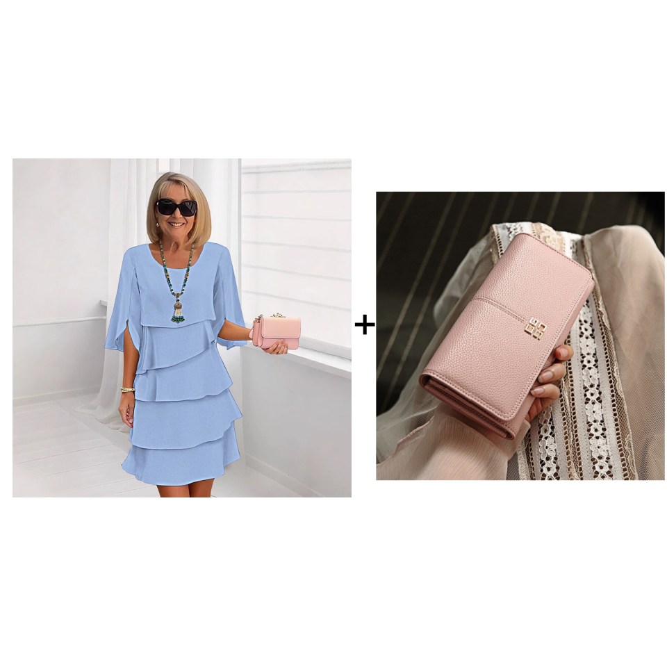 🎁48 % RABATT! Elegant kjole med lagdelte volanger på ermene for kvinner – uanstrengt stil for enhver anledning 💃
