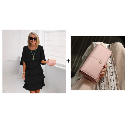 🎁48 % RABATT! Elegant kjole med lagdelte volanger på ermene for kvinner – uanstrengt stil for enhver anledning 💃