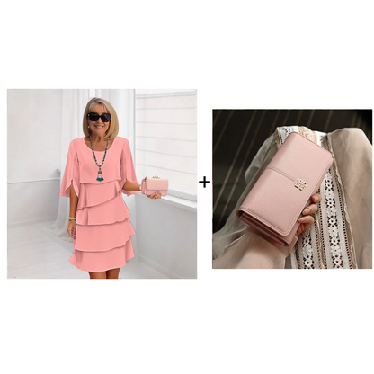 🎁48 % RABATT! Elegant kjole med lagdelte volanger på ermene for kvinner – uanstrengt stil for enhver anledning 💃