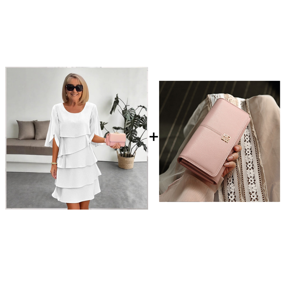 🎁48 % RABATT! Elegant kjole med lagdelte volanger på ermene for kvinner – uanstrengt stil for enhver anledning 💃