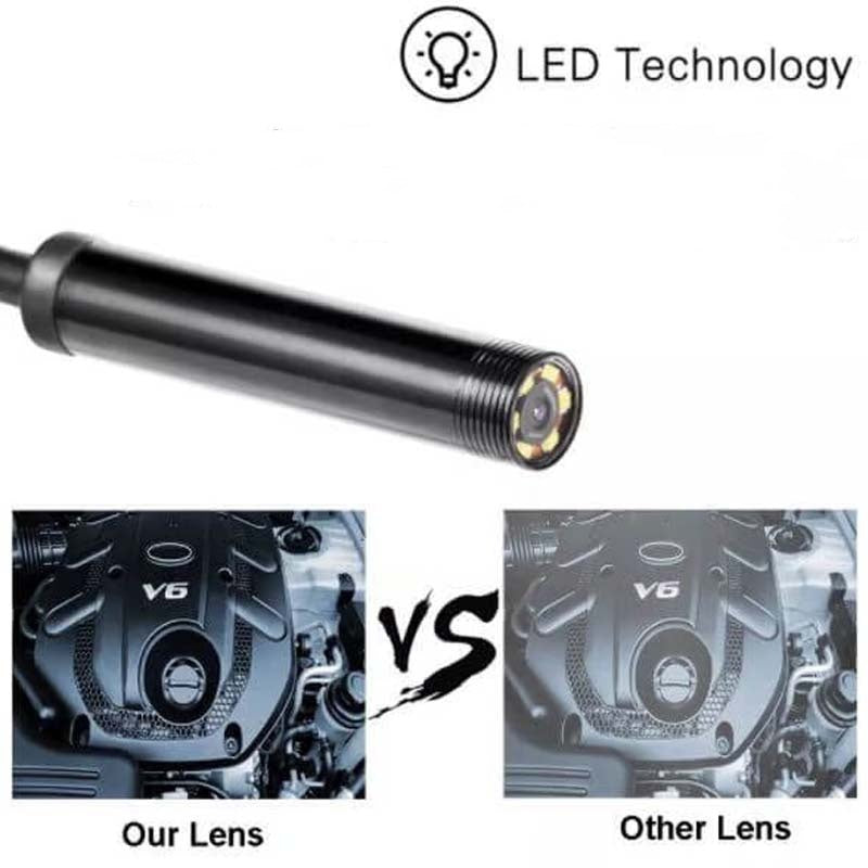 3-i-1 vanntett USB-endoskopkamera med LED-lys