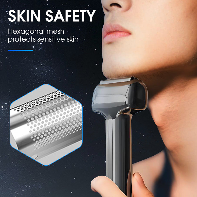Effektiv, oppladbar barbermaskin med folie for menn
