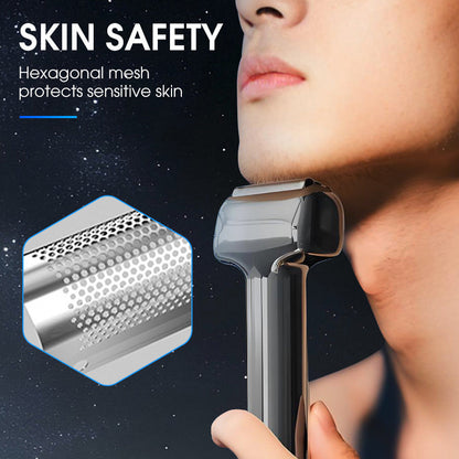 Effektiv, oppladbar barbermaskin med folie for menn