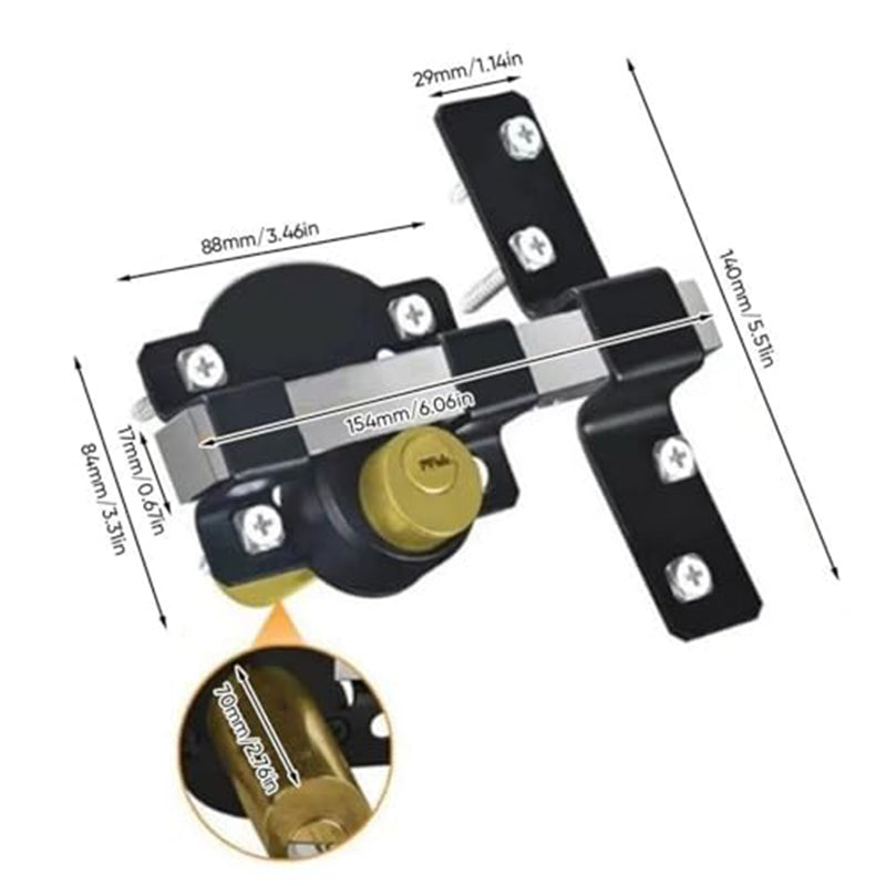 🔒 50/70 mm lang åpningsportlås – Maksimal sikkerhet med 5 nøkler! 🛡️🔑
