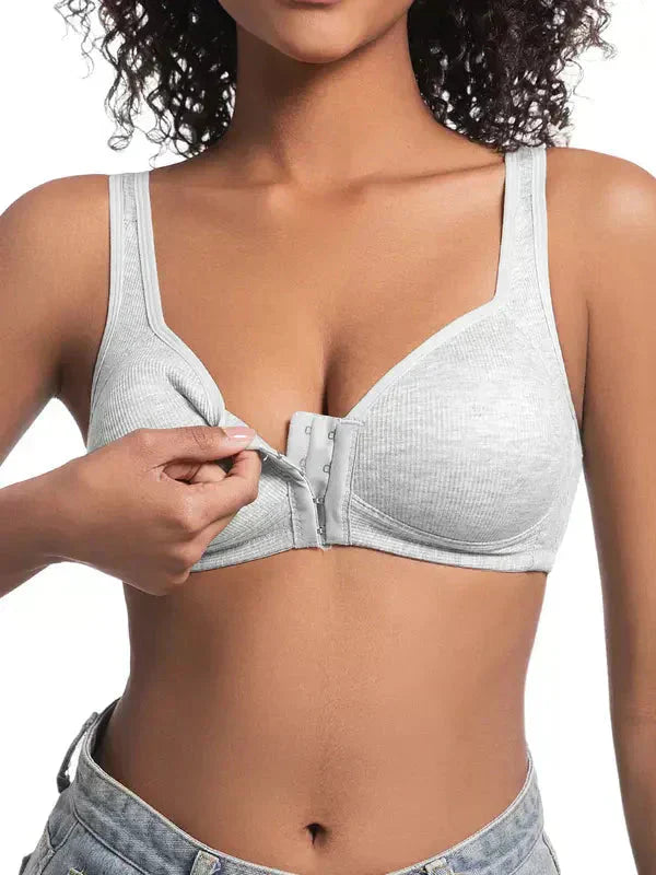 ⏰ Nå kun 48 % rabatt!❤️Justerbar push-up-BH med frontlukking, uten bøyler, sømløs og med sidestøtte for daglig bruk, komfort vår/sommer