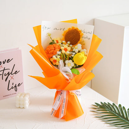 🔥【Spesialtilbud til morsdagen!】🔥Håndlaget, delikat heklet blomsterbukett