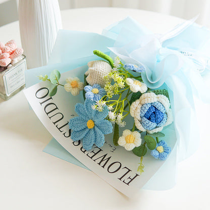 🔥【Spesialtilbud til morsdagen!】🔥Håndlaget, delikat heklet blomsterbukett