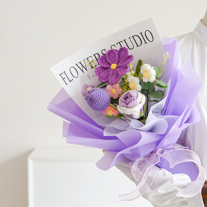 🔥【Spesialtilbud til morsdagen!】🔥Håndlaget, delikat heklet blomsterbukett