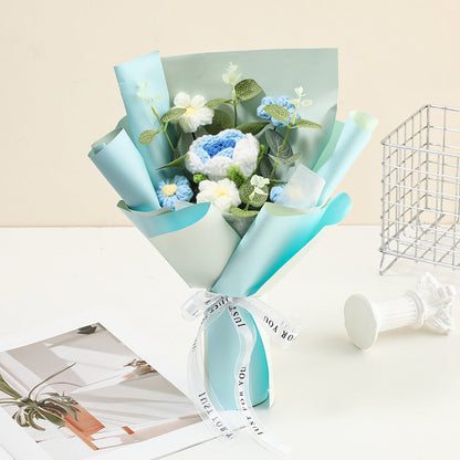 🔥【Spesialtilbud til morsdagen!】🔥Håndlaget, delikat heklet blomsterbukett